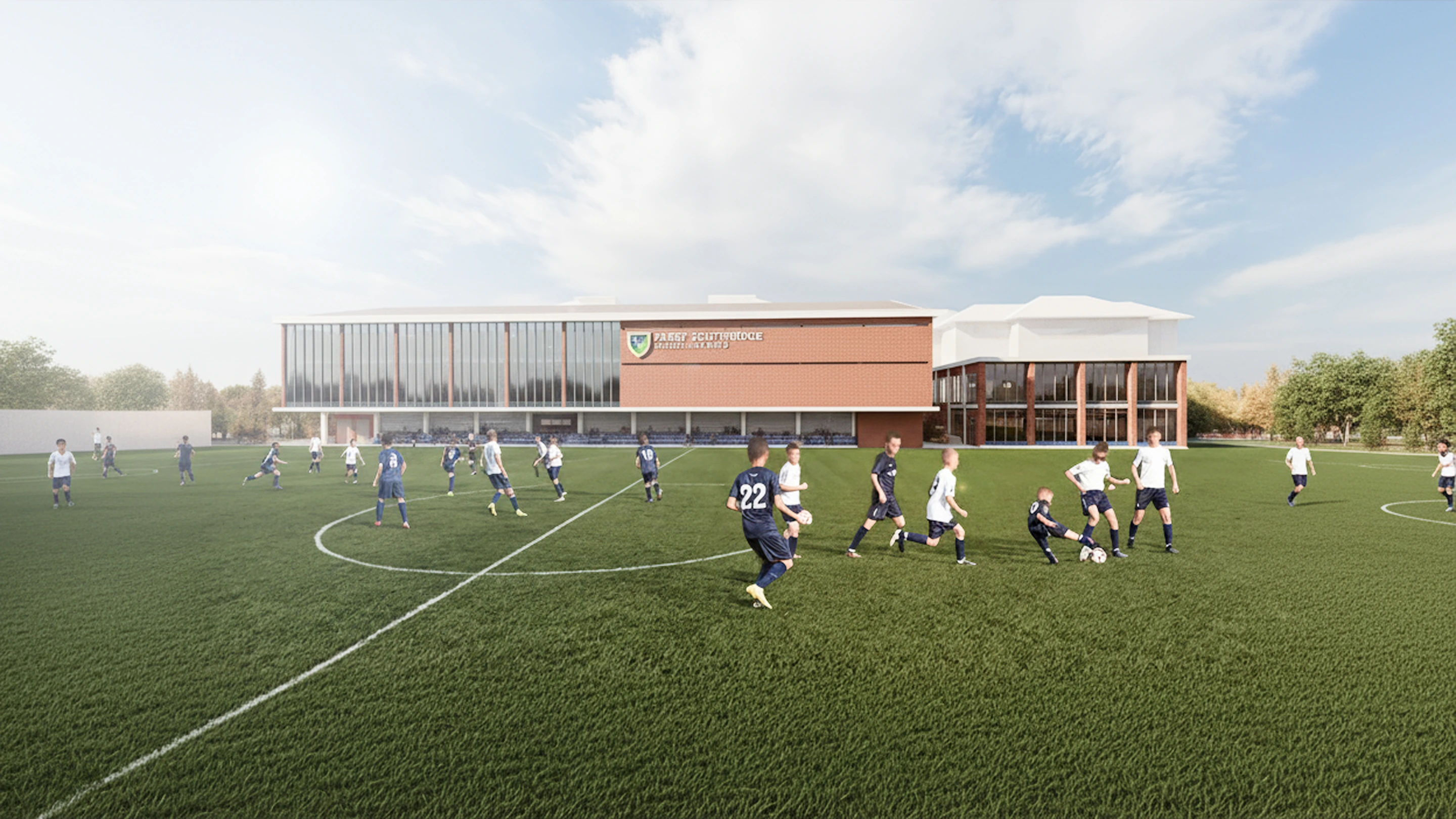 PAREF Southridge campus with students playing soccer